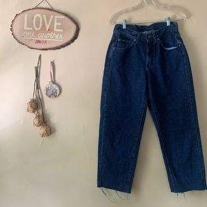 Vintage indigo denim cutoff high rise Lee jeans